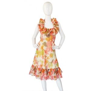 📌 1970s Ruffled Pierre Cardin Dress